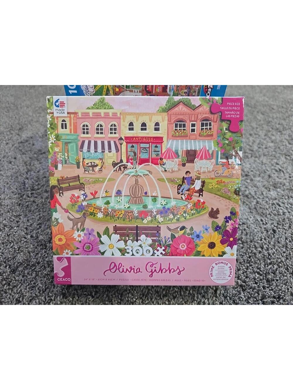 Ceaco Olivia Gibbs Town Park 300 Piece Jigsaw Puzzle Large Pieces 2022 Complete